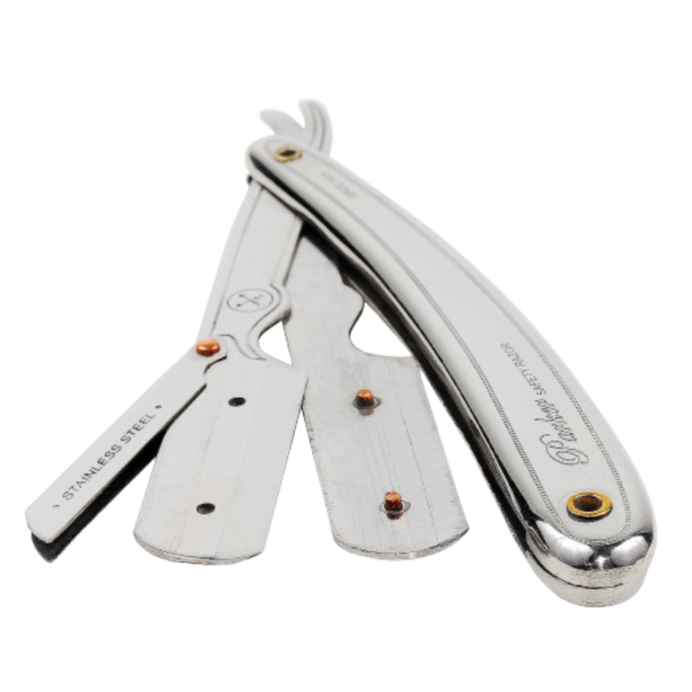 Porta-navaja Barbero Recta, Parker, SR1 Plata, Acero Inoxidable