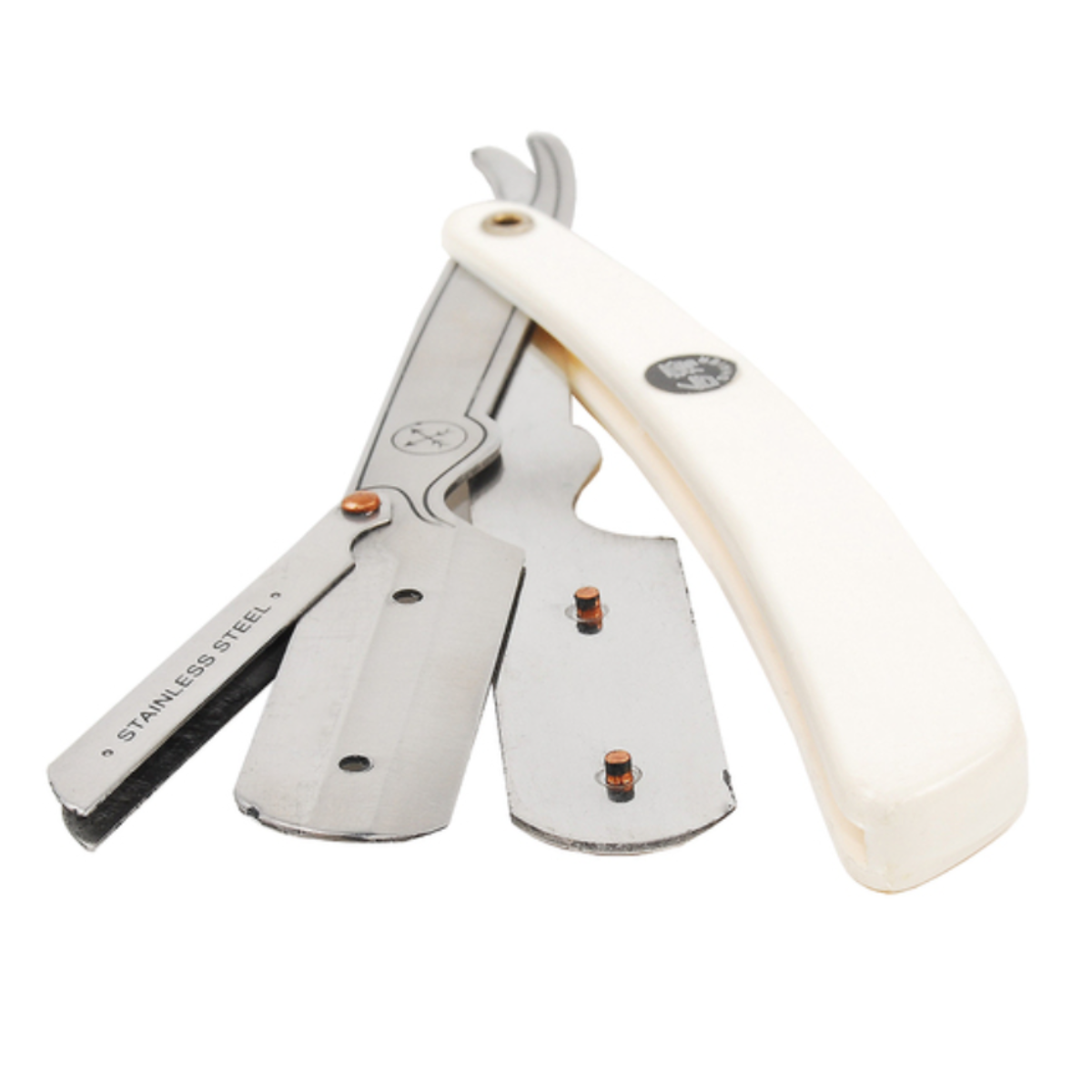 Porta-navaja Barbero recta, parker, SRW Blanca, Acero Inoxidable