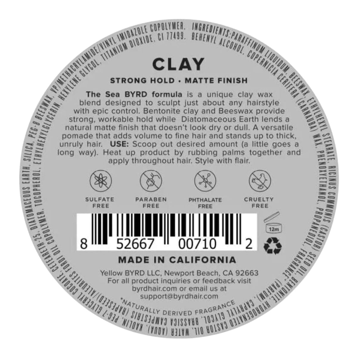 Pomada Clay, Byrd, 3.35oz